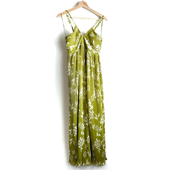 Sincerely Jules lime green tropical floral pattern maxi dress size small - Picture 1 of 9